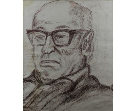 Attributed to R. N. Kitaj (1932-2007) - Charcoal - 'John Ford', 36cm x 28cm, in gilt frame and glazed, bears Cyril C. Pain la
