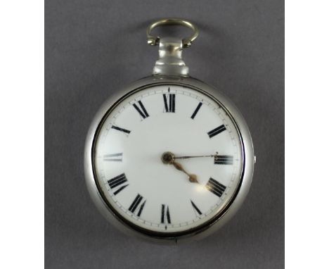 An early 19th Century silver pair cased verge pocket watch by John Gregson of Ulverston, No. 514, the case and matching pair 