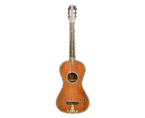 Guitar by Battista Fabricatore, Napoli 1796, the open peg box with later machines inscribed Baker, the face of the head, fing