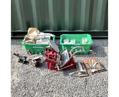 A circa 1950s Adana 85 manual printing press together with various metal and wood type letter blocks and other accessories.