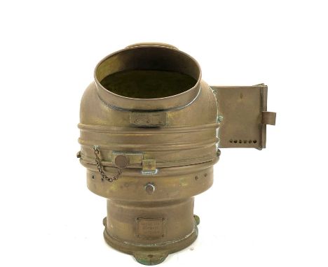 A ship's brass binnacle compass, early 20th century, with applied patent number 01151A, height 28cm.