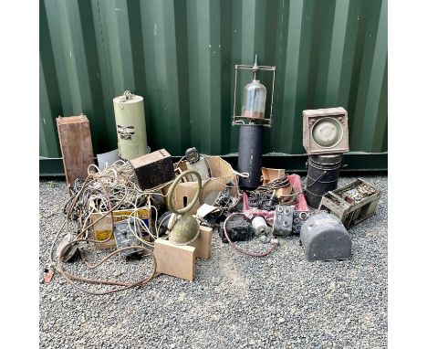 A circa 1940s vacuum flask, together with various vintage electrical and mechanical items. (Qty)