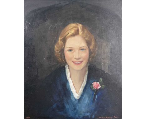 Donald Sinclair Swan Portrait of a young woman Signed oil on canvas, 60X50.