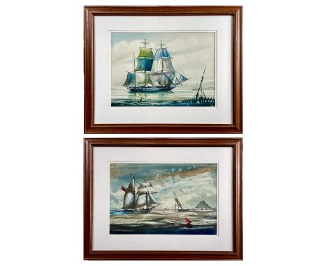 Dennis ENDEAN IVALL (1921-2006) Two maritime watercolours, local interest Each signed 25cm x 35cm   Dennis Endean Ivall was b