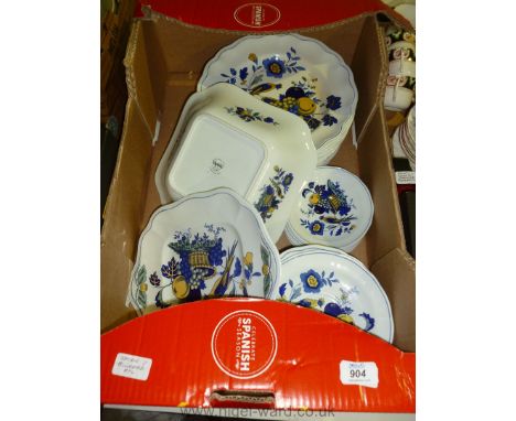 A part Spode 'Bluebird' Dinner set including dinner and side plates together with Russian tea plates and dishes