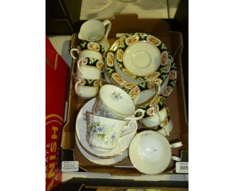 A quantity of part Teasets including Melba fine grade, Tuscan 'Plant' pattern, etc.