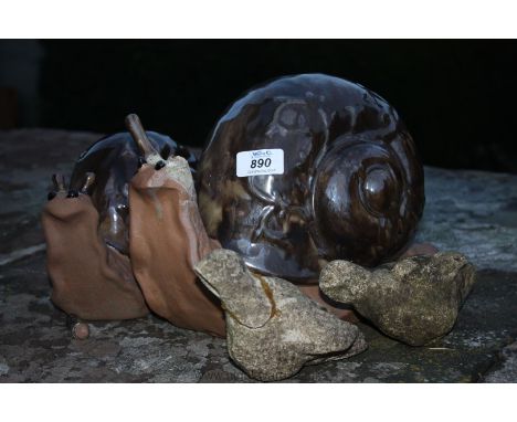 A quantity of ceramic snails