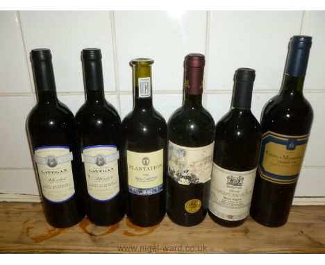 Six Bottles of Wine - 1994 Chateau Kefraya, 1999 Plantation Ruby Cabernet, 1992 Silven Cabernet Sauvignon, 2 x 2002 Lategan F