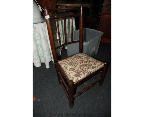 A Clisset style Side Chair with tapestry pattern seat