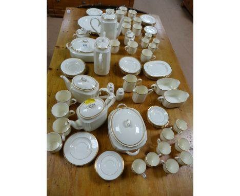 Large Volume of cream with gold detail Noritake. To inlcude a double tea service, double coffee service and further tableware