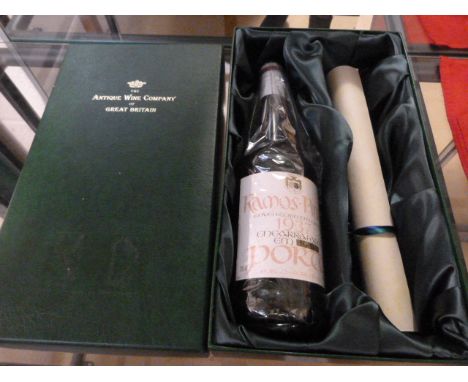 A Bottle of 1937 Ramos Pinto Tawny Port, boxed by the Antique Wine Company of Great Britain with Vintage Report. 