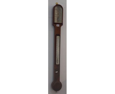 A 19th century walnut-cased stick barometer; the ivory register dial marked for Smith, Beck &amp; Beck and engraved 31 Cornhi