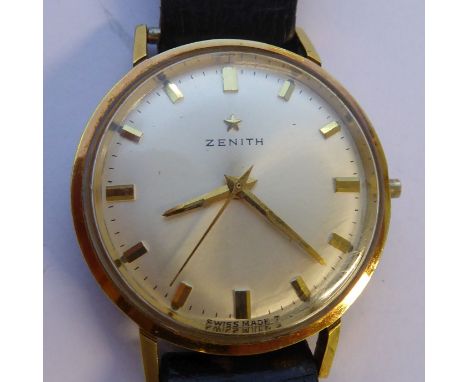 A circa 1960s&nbsp;gentleman's dress wristwatch (minus winding crown); gold-plated case and steel back, the mother of pearl c