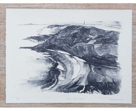 KAREN PEARCE stone plate limited edition (18/18) lithograph - entitled 'From Alltwen to Pendinas', signed and dated, 38 x 51c