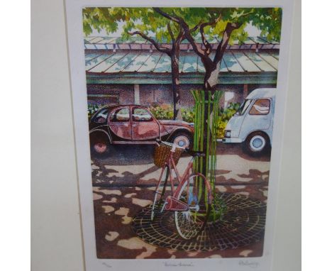 Peter Burridge, 'Parisian Avenue', aquantint, signed, titled and numbered 112/150 in pencil to lower margin, framed and glaze