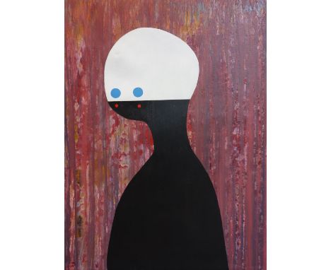 James Oliver (British, b.1974), 'Portrait of a Person', oil on canvas, titled and dated 2017 to verso, 123 x 92cm 