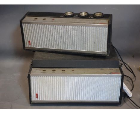 A vintage Bush transistorised record player, with Garrard turntable and matching amp 