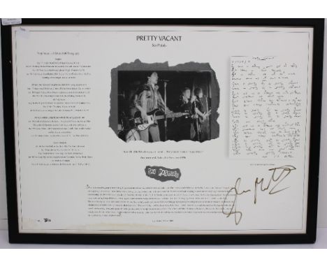 Glen Matlock - The Sex Pistols - Signed / Framed Lithograph - 257 / 500 Music9s85.