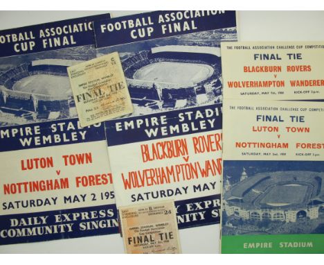 1959 and 1960 F.A Cup Finals, a programme, song sheet and ticket, for east standing enclosure, from both games. (6)