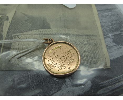 1903 Medal, Sheffield Wednesday, Awarded to John Napier Malloch, for his participation in an exhibition match v. Notts County