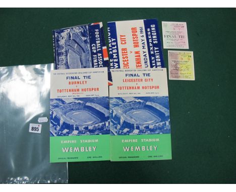 1961 and 1962 F.A Cup Finals, a programme, song sheet and ticket from both games, 1961 for south grand stand, 1962 for north 