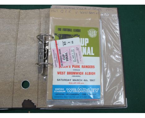 League Cup Finals 1967 to 1979, a programme and ticket from each game including both replays in 1977, replay in 1978 and pres