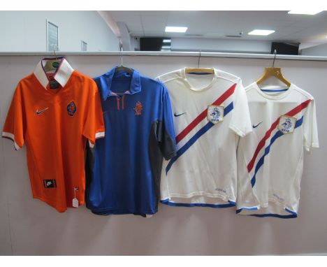 Football Shirts - Holland, by Nike circa 1997-8 home size 36/38. Blue away 36/38 two white with blue and red sash (4).