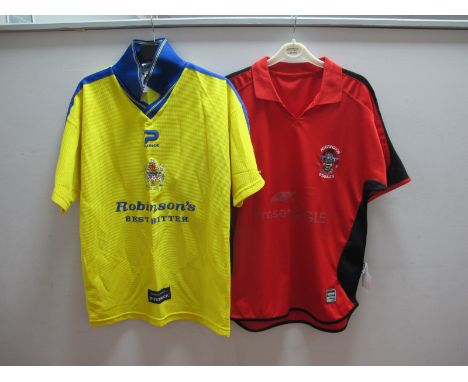 Football Shirts - Stockport County, circa 2000/02 Patrick yellow away, 'Robinson's Best Bitter logo size 34/36, Accrington St