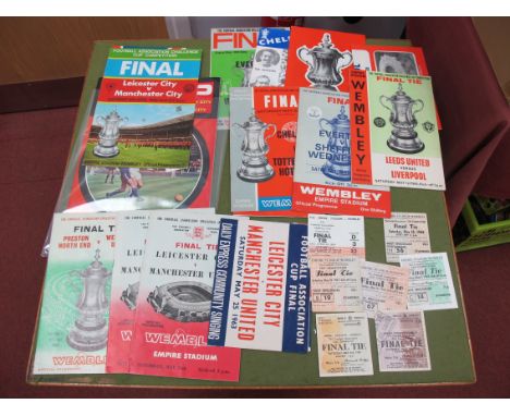 1963, 64, 65, 66, 67, 68 and 69 F.A Cup Finals, a programme, song sheet and ticket, from each game, an extra programme from 1