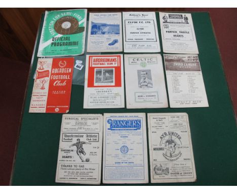 Scottish Programmes - 53-4 Ayr v. Motherwell, 55-6 Third Lanark v. Brechin, Dunfermline v. Hearts, Rangers v. Queen of The So