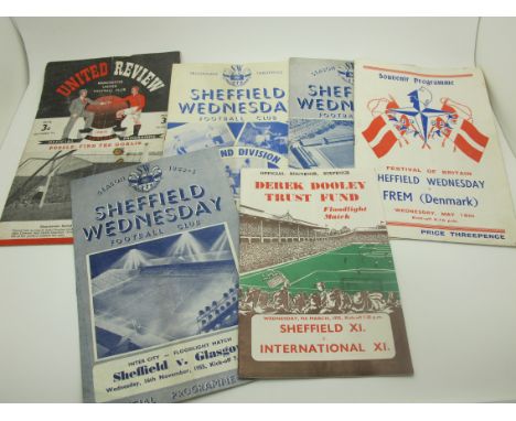 Sheffield Wednesday v. Frem Programme from The Festival of Britain Game, May 1951, 50-1 Manchester United v. Sheffield Wednes