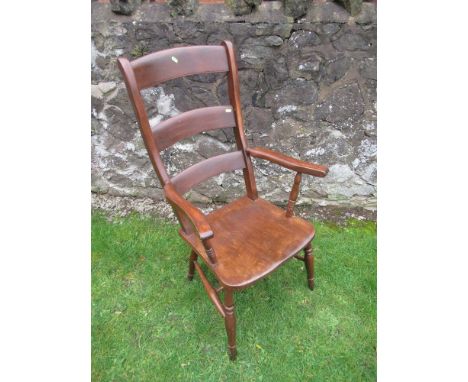 A 19th century ladder back Windsor arm chair&nbsp;