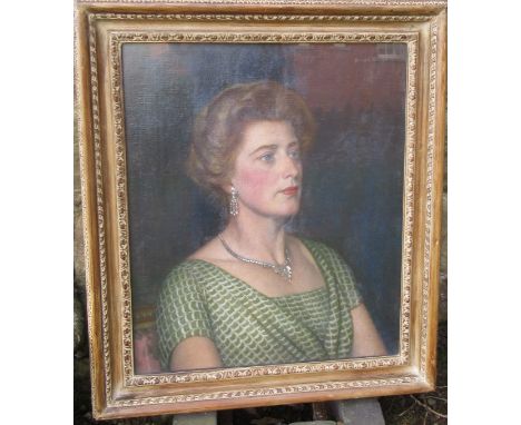 Harold Knight, oil on canvas, portrait of Mrs Herma Levitt, 23ins x 19.5ins (D)   Condition Report:   Picture is glazed. Appe