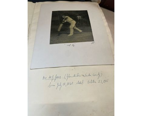 A scrap album, of predominantly late 19th and early 20th century cricketers, to include photographs, some signed and some wit