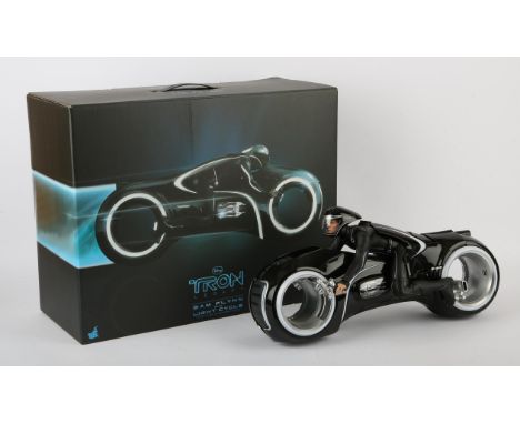 Hot Toys Movie Masterpiece 1/6th Scale Disney Tron Legacy Sam Flynn with Light Cycle, boxed. Outer box 46 x 36 x 20 cm. 