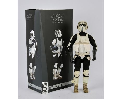 Sideshow Collectibles - Star Wars 1/6 scale action figure ' Scout Trooper '. Detailed Exclusive Sixth Scale action figure, wi