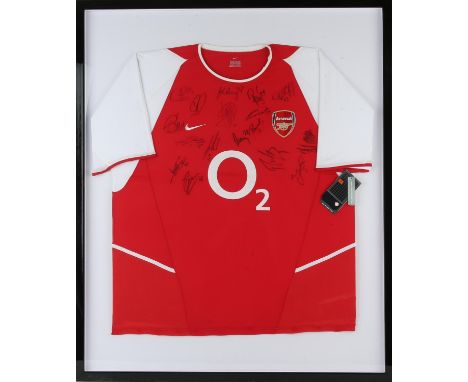 Arsenal 2002-2004 Signed Home shirt, total of 17 signatures signed by various players to include, Patrick Vieira, Dennis Berg
