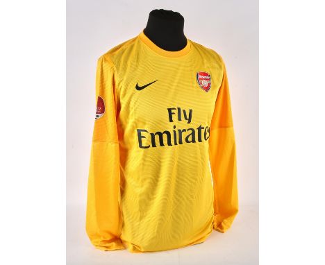 Arsenal Football Club bench worn goalkeeper shirt by Łukasz Fabiański - Polish professional football player who played for Ar