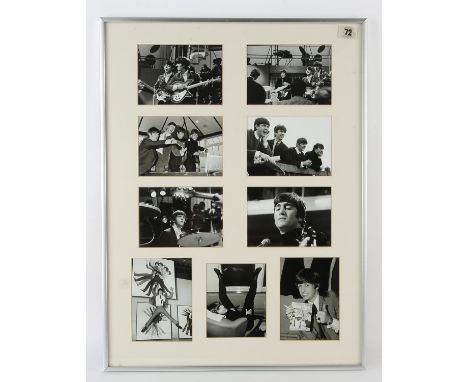 The Beatles, Leslie Bryce, nine black and white 'proof' photographs c.1964.- depicted The Beatles performing in a television 