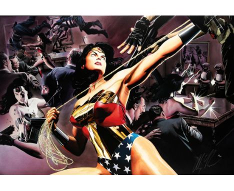 Wonder Woman - Alex Ross (b. 1970), 'Wonder Woman: Defender of Truth', limited-edition print on canvas, ed. 45/49, signed low