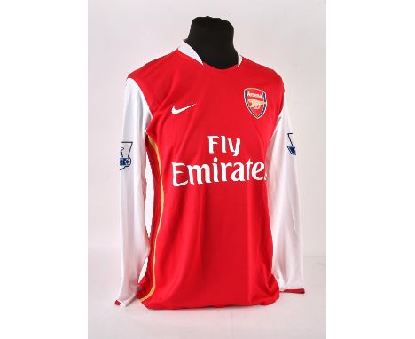 Arsenal Football Club worn home shirt by Bacary Sagna - French professional football player who played for Arsenal. Worn in 2