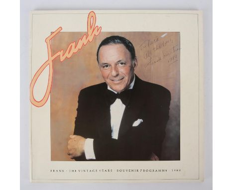 Frank Sinatra: Frank The Vintage Years, Autographed Souvenir Programme with original concert ticket, 1980.- Britt (Stan) Fran