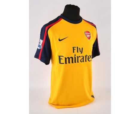 Arsenal Football Club match worn away shirt by Denilson - Brazilian professional football player who played for Arsenal. Worn