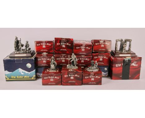 18 Tudor Mint 'Myth and Magic' pewter figures, Editions include Lord of the Rings, King Arthur Fantasy & Legends and special 