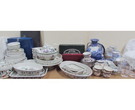 A Portmeirion The Botanic Garden part dinner set together with part tea sets, glass vases etc