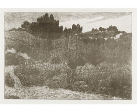 Robert Bevan (British, 1865-1925)On the Edge of Exmoor (Dry 21) Lithograph printed in sepia, circa 1899, on wove, one of appr
