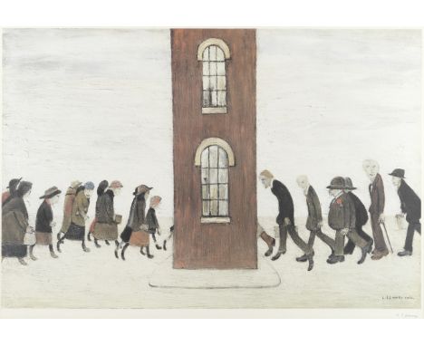 Laurence Stephen Lowry R.A. (British, 1887-1976)Meeting Point Offset lithograph printed in colours, 1973, on wove, signed in 