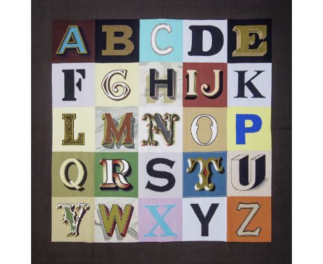 Sir Peter Blake R.A. (British, born 1932)Alphabet Wool, silk and artificial silk tapestry, 2008, signed in black ink and numb