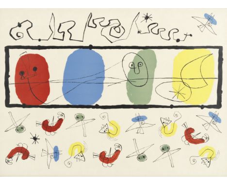 Joan Miró (Spanish, 1893-1983)Les Oiseaux (Mourlot 241) Lithograph printed in colours, 1956, on Arches, a proof aside from th