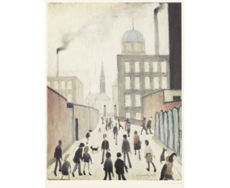 Laurence Stephen Lowry R.A. (British, 1887-1976)Mrs Swindell's Picture Offset lithograph printed in colours, on wove, signed 